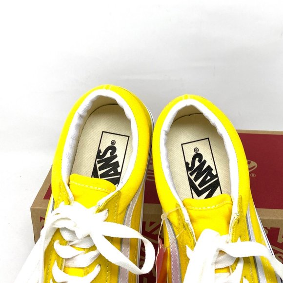 VANS Womens Size VN0A3WKTCA1 Old Skool Cyber Yellow Suede Canvas Low Top Sneaker - Picture 5 of 11